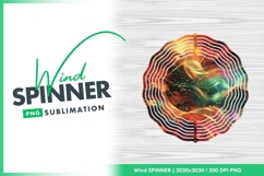 Abstract orange and green wavy lines Wind Spinner Round Png Product Image 1