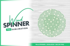 Mint green stars and snowflakes wind spinner round png Product Image 1