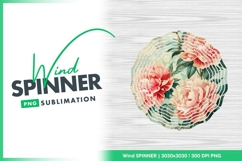 Vintage peony flower arrangement Wind Spinner Round Png Product Image 1