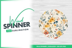 Watercolor floral pattern yellow orange wind spinner Product Image 1