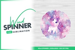 Cute unicorn with stars and clouds wind spinner round png Product Image 1
