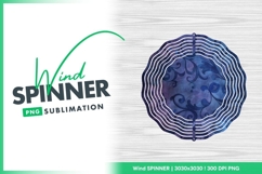 Dark blue floral scrollwork elegant wind spinner round png Product Image 1