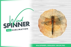 Vintage dragonfly illustration on aged paper Wind Spinner Product Image 1