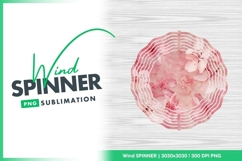Pink blossoms watercolor background wind spinner round png Product Image 1