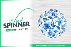 Blue watercolor floral seamless wind spinner design Product Image 1