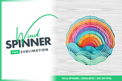 Rainbow and waves cartoon style wind spinner Product Image 1