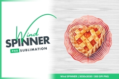 Watercolor heart pie with red filling wind spinner Product Image 1