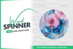 Alcohol ink flowers pink and blue palette wind spinner Product Image 1