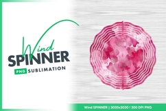 Pink watercolor floral wind spinner round png Product Image 1