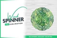 Green leaves background vector pattern wind spinner Product Image 1