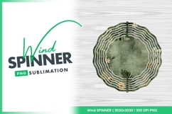 Vintage floral frame on textured green wind spinner Product Image 1