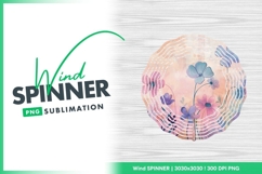 Watercolor flowers with textured background and wind spinner Product Image 1