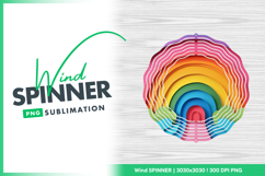 Rainbow paper art wind spinner round png Product Image 1