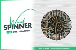 Embroidered forest trees with flowers wind spinner Product Image 1