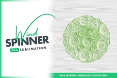 Green paper swirls wind spinner round png Product Image 1