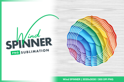 Colorful rainbow wind spinner round png design Product Image 1