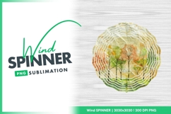 Watercolor autumn trees on crumpled wind spinner Product Image 1