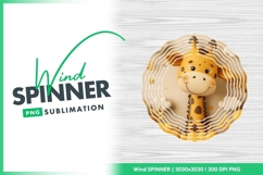 Cute giraffe wind spinner round sublimation design Product Image 1