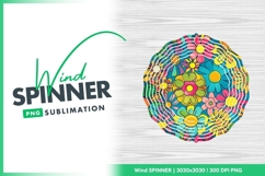 Round wind spinner with colorful floral design Product Image 1