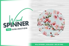 Wind spinner round cherry blossoms png sublimation design Product Image 1