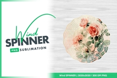 Floral wind spinner round sublimation design Product Image 1