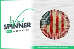 American flag wind spinner round sublimation design Product Image 1