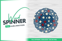 Patriotic wind spinner round design sublimation Product Image 1