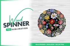 Floral wind spinner round sublimation template design Product Image 1