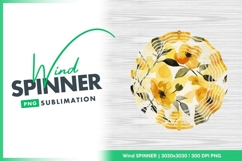 Yellow floral wind spinner round sublimation design Product Image 1
