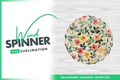 Floral wind spinner round watercolor design Product Image 1