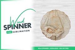 Baby sleeping wind spinner round sublimation design Product Image 1