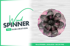 Black flower artistic wind spinner round png Product Image 1