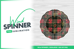 Christmas plaid pattern with berries wind spinner round png Product Image 1