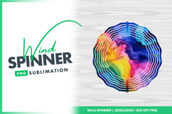 Rainbow watercolor swirls background wind spinner round png Product Image 1