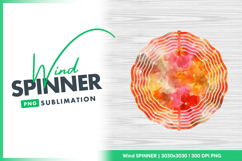 Watercolor floral pattern wind spinner round png Product Image 1