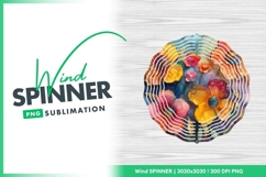 Floral wind spinner round sublimation design Product Image 1