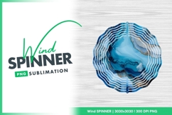 Round wind spinner blue marble png sublimation Product Image 1