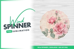 Watercolor roses wind spinner round illustration Product Image 1
