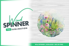 Floral wind spinner round sublimation design Product Image 1