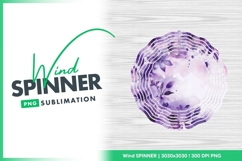 Purple floral wind spinner round sublimation design Product Image 1