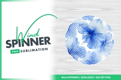 Blue floral wind spinner round design Product Image 1