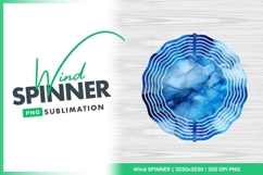 Blue watercolor wind spinner round png sublimation Product Image 1