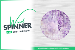 Watercolor wisteria floral background wind spinner round png Product Image 1
