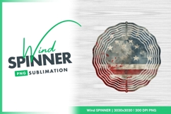 American flag wind spinner round design Product Image 1
