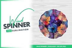 Floral wind spinner round sublimation design Product Image 1