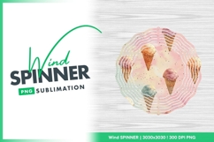Wind spinner round ice cream sublimation design Product Image 1