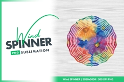 Watercolor flowers wind spinner round design Product Image 1