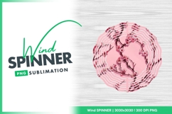 Wind spinner round pink blossom sublimation design Product Image 1