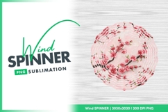 Floral wind spinner round png sublimation design Product Image 1