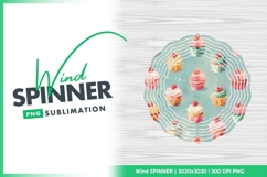 Cupcake wind spinner round sublimation design Product Image 1